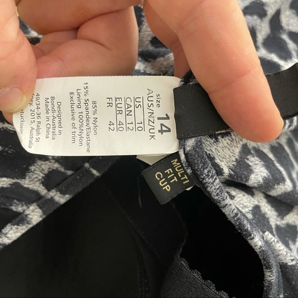 Niptuck Swim Black Mesh & Leopard One Piece Swim - Picture 8 of 11